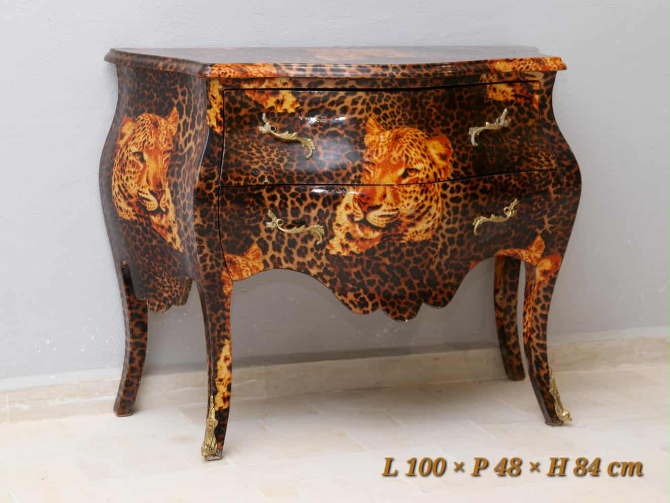 Commode Design Léopard Luxe 2 Tiroirs