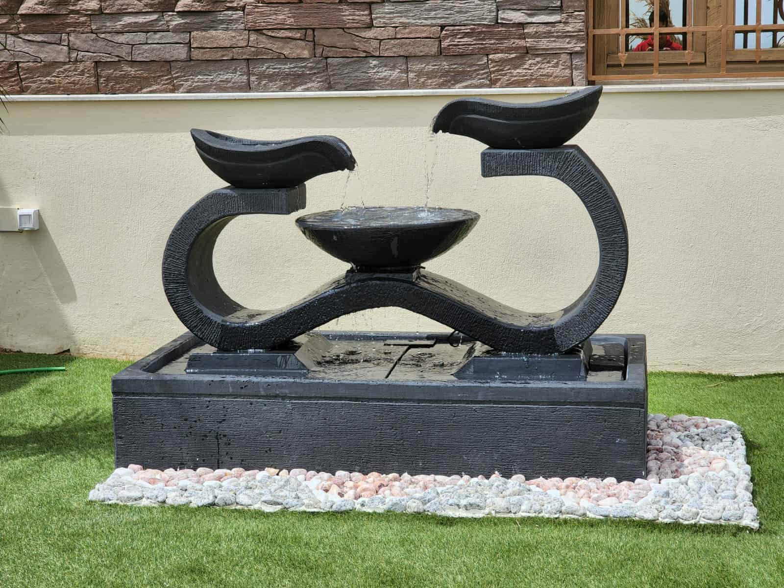 Fontaine Extérieure Design Moderne Double Cascade