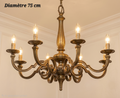 Lustre en bronze à 8 lampes, diamètre 75 cm