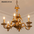 Lustre en bronze à angelots, 6 lampes – Ø 55 cm