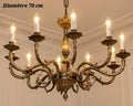 Lustre en bronze à 10 lampes – Ø 70 cm