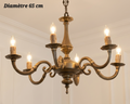 Lustre en bronze à 6 lampes – Ø 65 cm