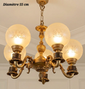 Lustre en bronze à 5 lampes – Diamètre 55 cm