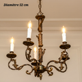Lustre antique bronze à 5 lampes – Diamètre 52 cm