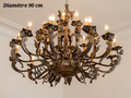 Lustre en bronze 24 lampes (12 + 12) – Diamètre 90 cm