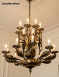 Lustre en bronze 18 lampes (10 + 8) – Diamètre 60 cm