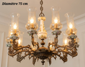 Lustre en porcelaine Capodimonte et bronze à 10 lampes – Ø 75 cm