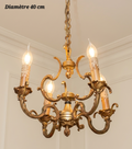 Lustre antique bronze à 4 lampes – Diamètre 40 cm