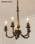 Lustre antique bronze à 5 lampes – Diamètre 45 cm