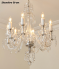 Lustre en cristal de Bohême 8 lampes – Diamètre 50 cm