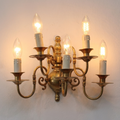 Applique murale en bronze à cinq lumières style chandelier