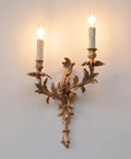 Applique murale bronze à deux lumières – Feuillage Rocaille
