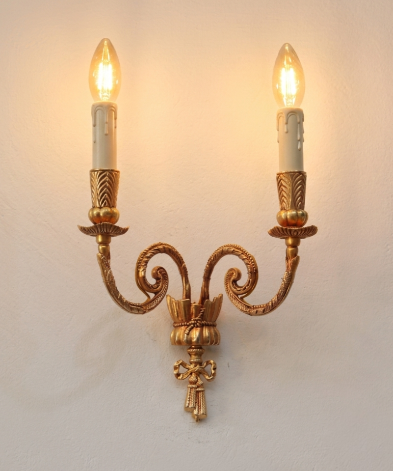 Applique murale bronze à deux bras – Spirales et Ruban