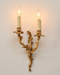 Applique murale bronze à deux bras – Feuillage Élégant