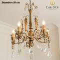 Lustre antique bronze à 5 lampes – Diamètre 50 cm