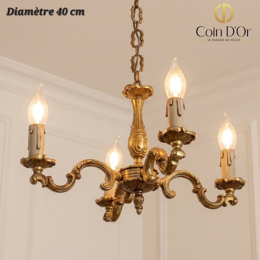 Lustre 4 branches bronze – Diamètre 40 cm