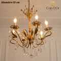 Lustre doré à pampilles – Diamètre 55 cm