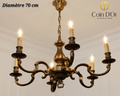 Lustre en bronze à 6 branches – Diamètre 70 cm