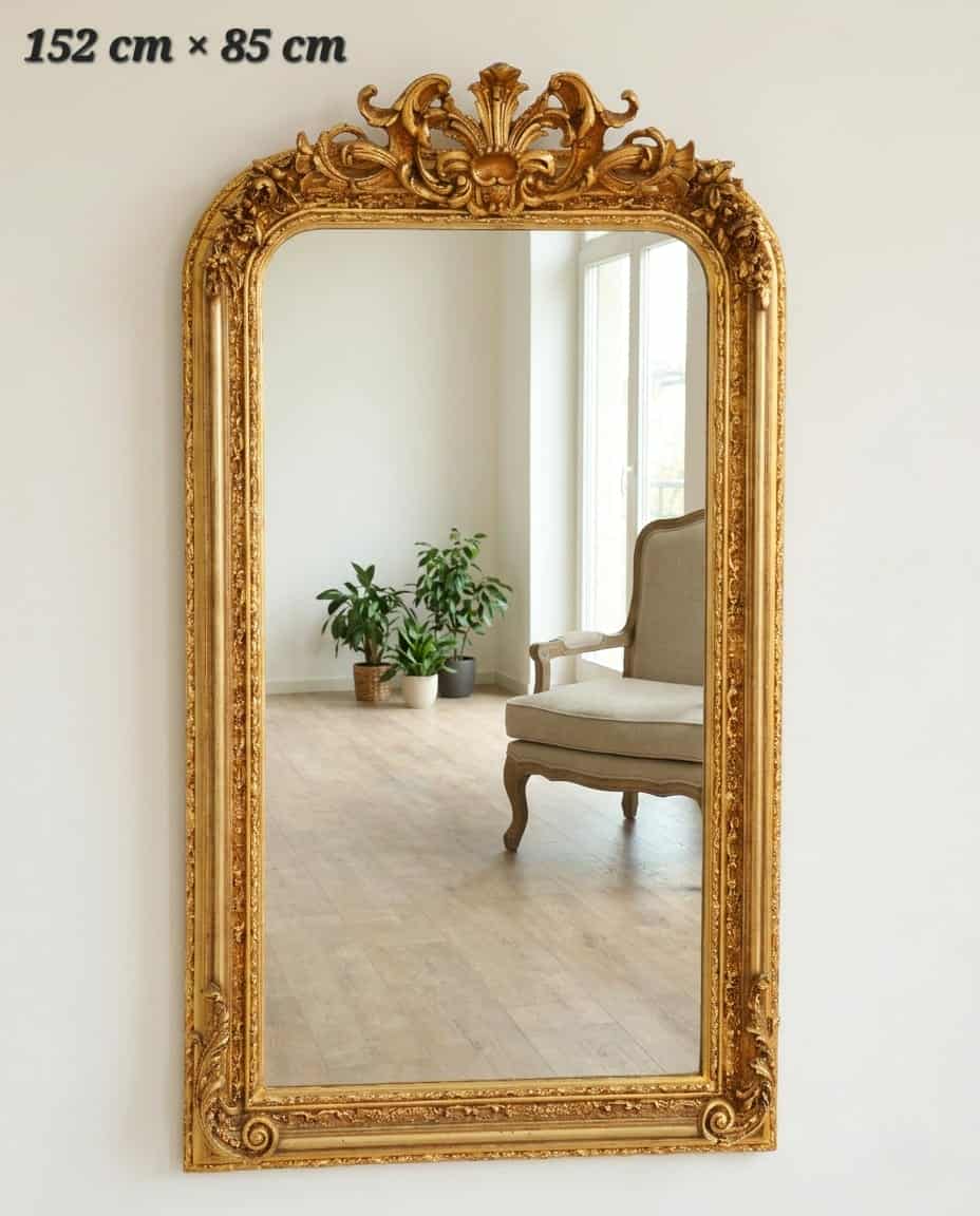 Miroir Mural Rectangle Doré Prestige