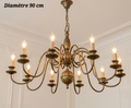Lustre en laiton à 10 lampes – Diamètre 90 cm