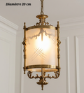Suspension lanterne en bronze dorée de style classique – Ø 20 cm