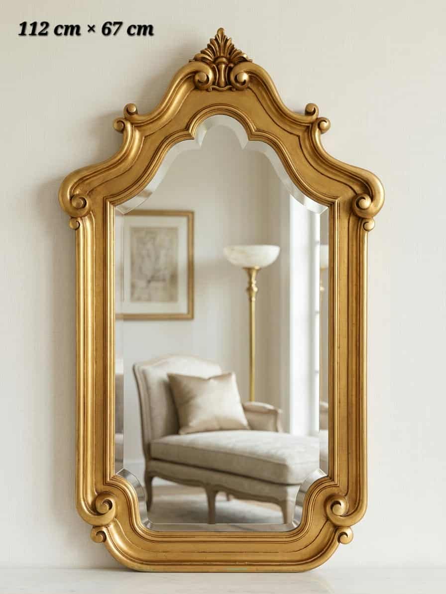 Miroir Mural Classique Doré Grand Format Élégance