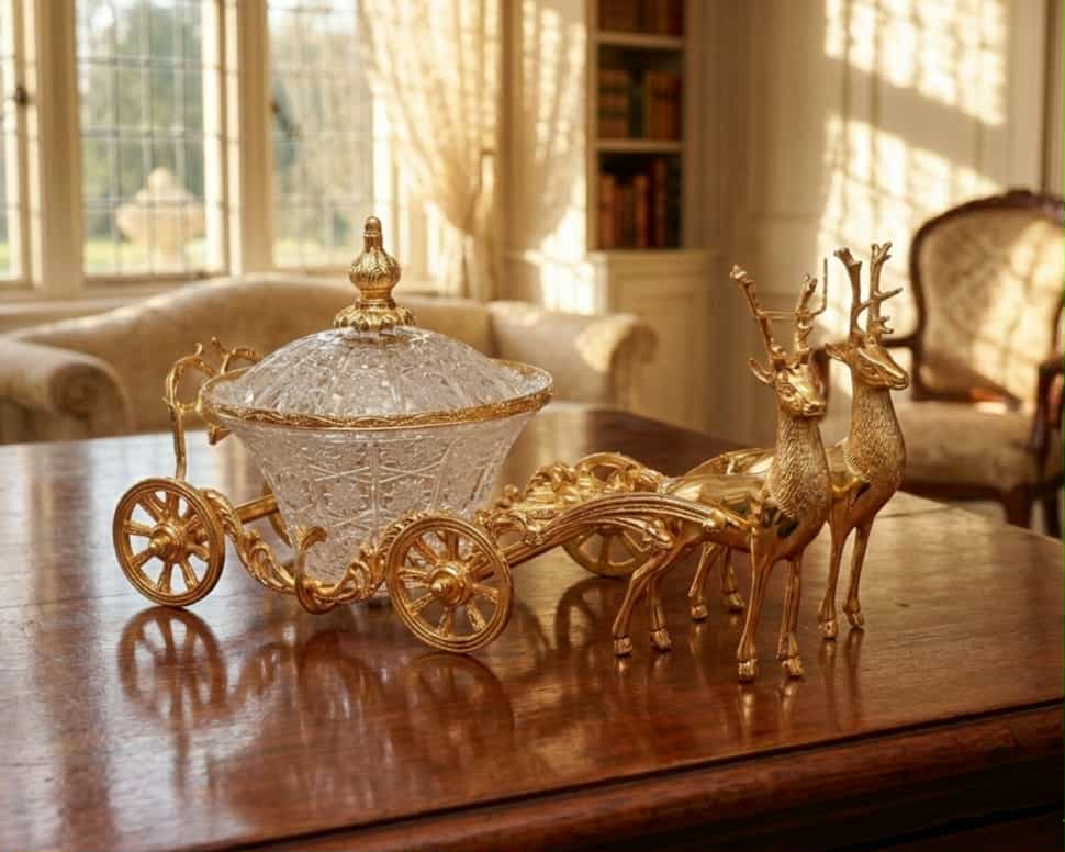 Carrosse Royal Décoratif Doré Luxe