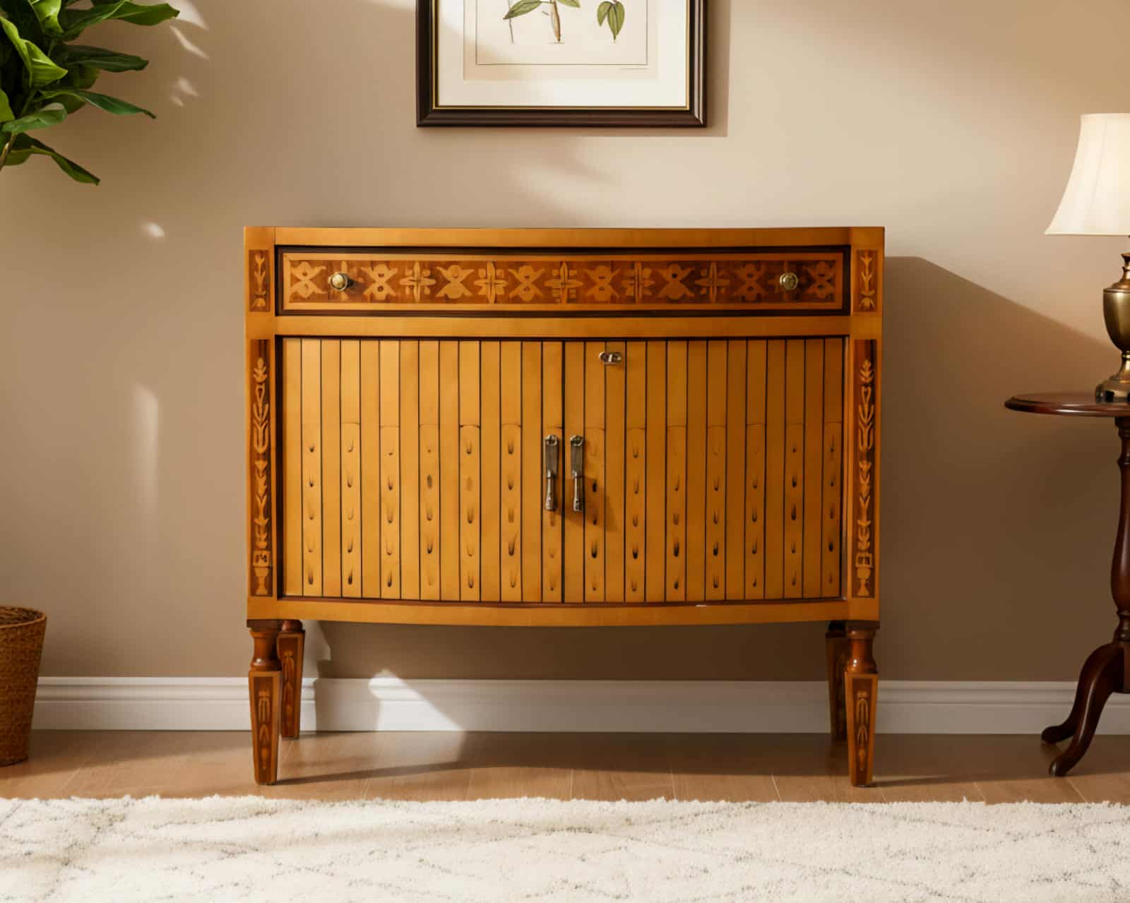Commode Classique Bois Sculpté Élégance