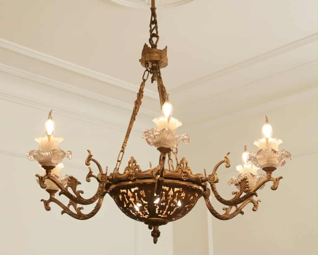 Lustre Antique Bronze Classique 6 Lumières