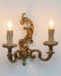 Applique Murale Classique Dorée 2 Lumières