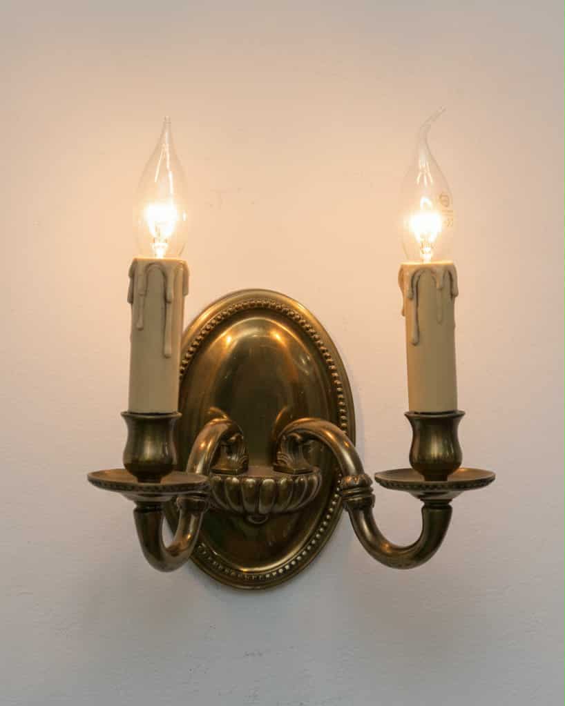 Applique Murale Vintage Dorée 2 Lumières Classique
