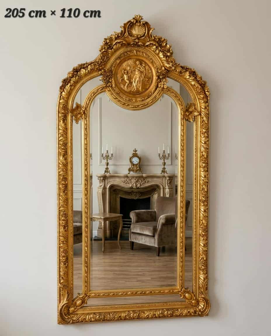 Miroir Mural Royal Doré Grand Format