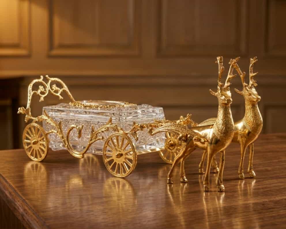 Carrosse Décoratif Doré Prestige Cristal