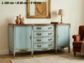 Console Classique Élégance Patine Vert & Bois