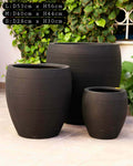 Ensemble Cache-Pots Design Noir Moderne