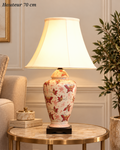 Lampe à poser Papillon Fleuri avec abat-jour écru – 70 cm