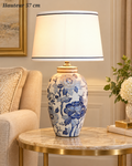 Lampe à poser Fleur d’Azur avec abat-jour blanc – 57 cm