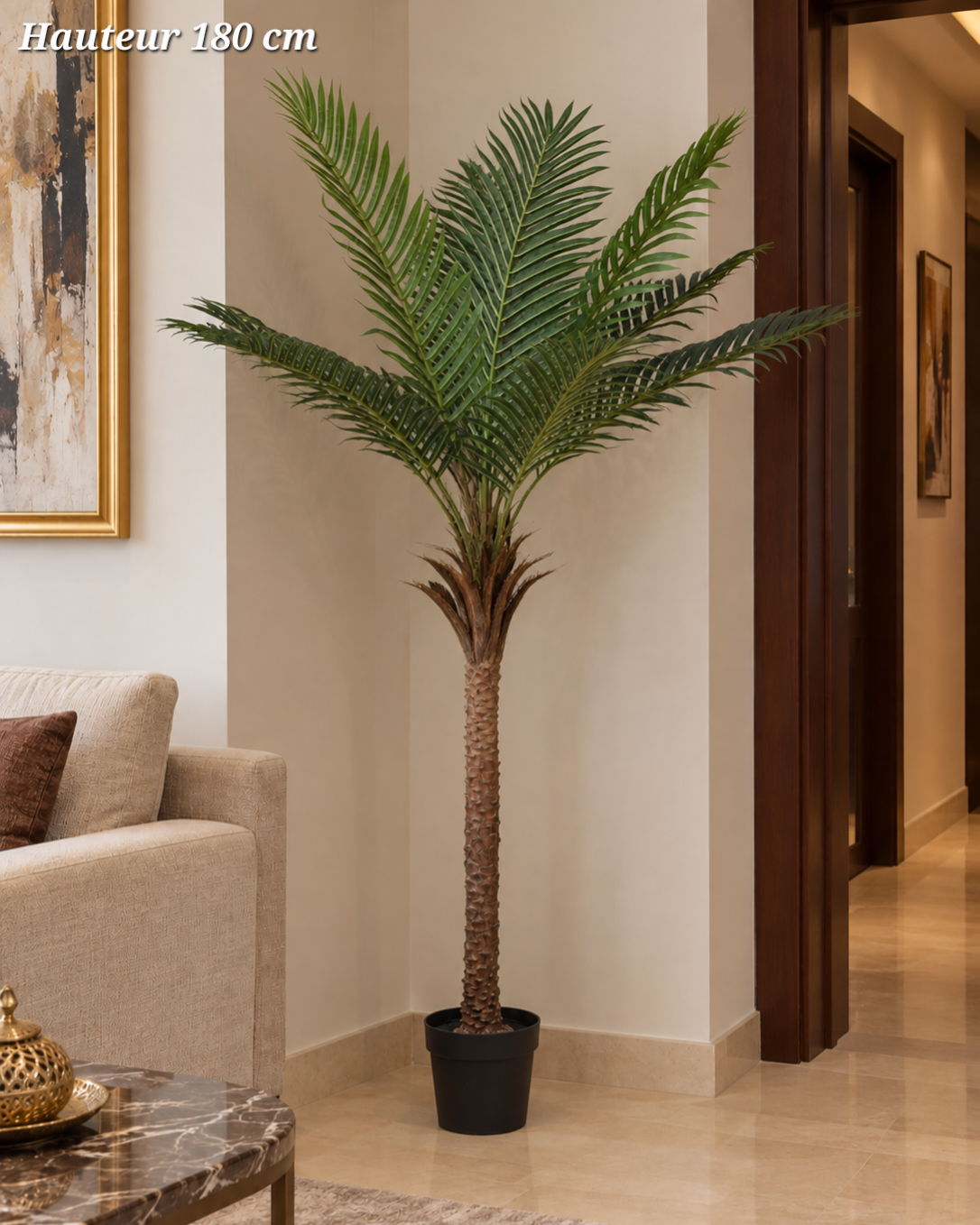 Palmier artificiel à tronc fin – 180 cm
