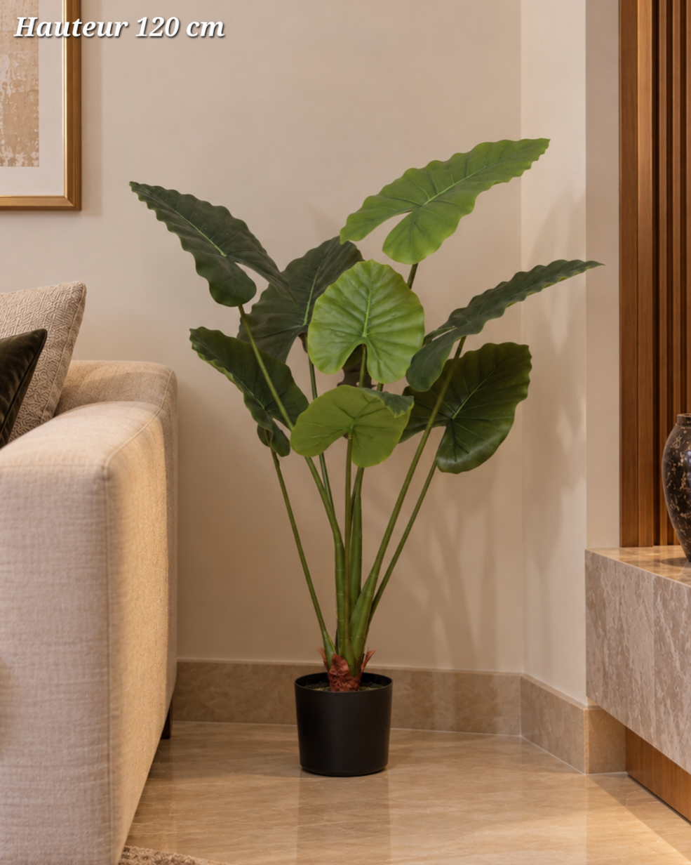 Plante artificielle à feuilles d’éléphant – 120 cm