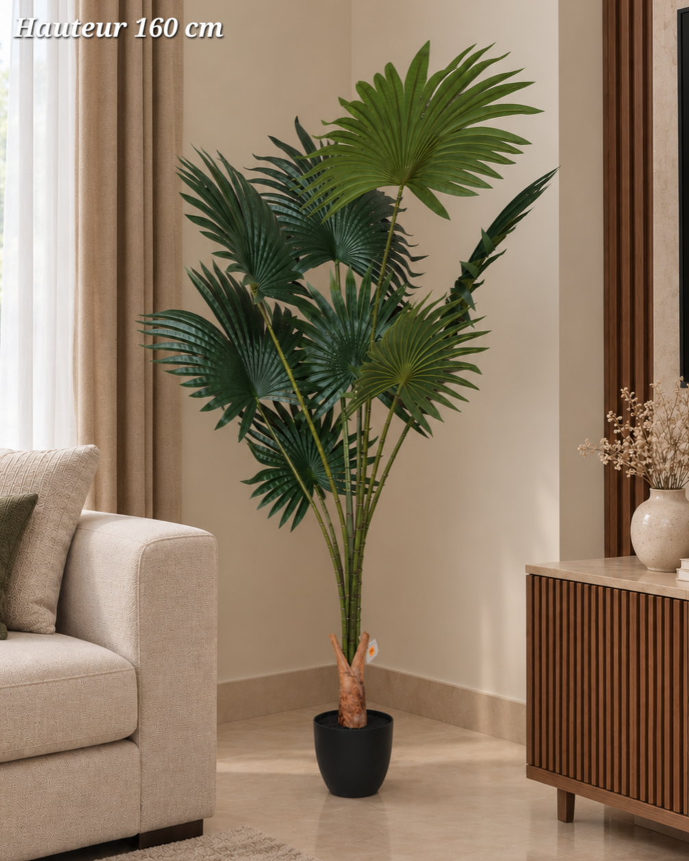 Palmier éventail artificiel – 160 cm