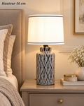 Lampe à poser Palmes Graphiques noir et blanc – 50 cm