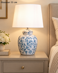 Lampe à poser Rameaux d’Azur avec abat-jour blanc – 51 cm