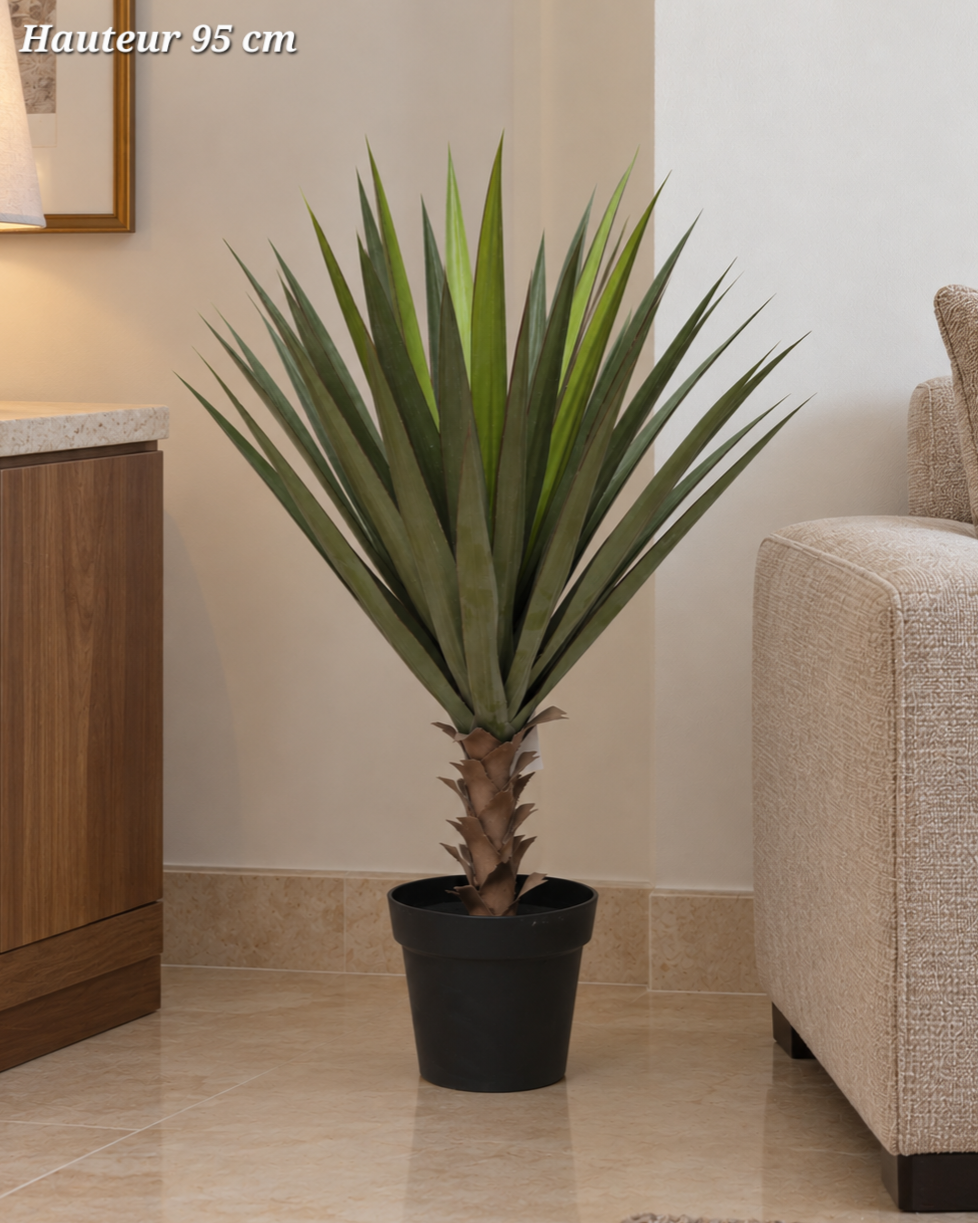 Agave artificiel à tronc court – 95 cm
