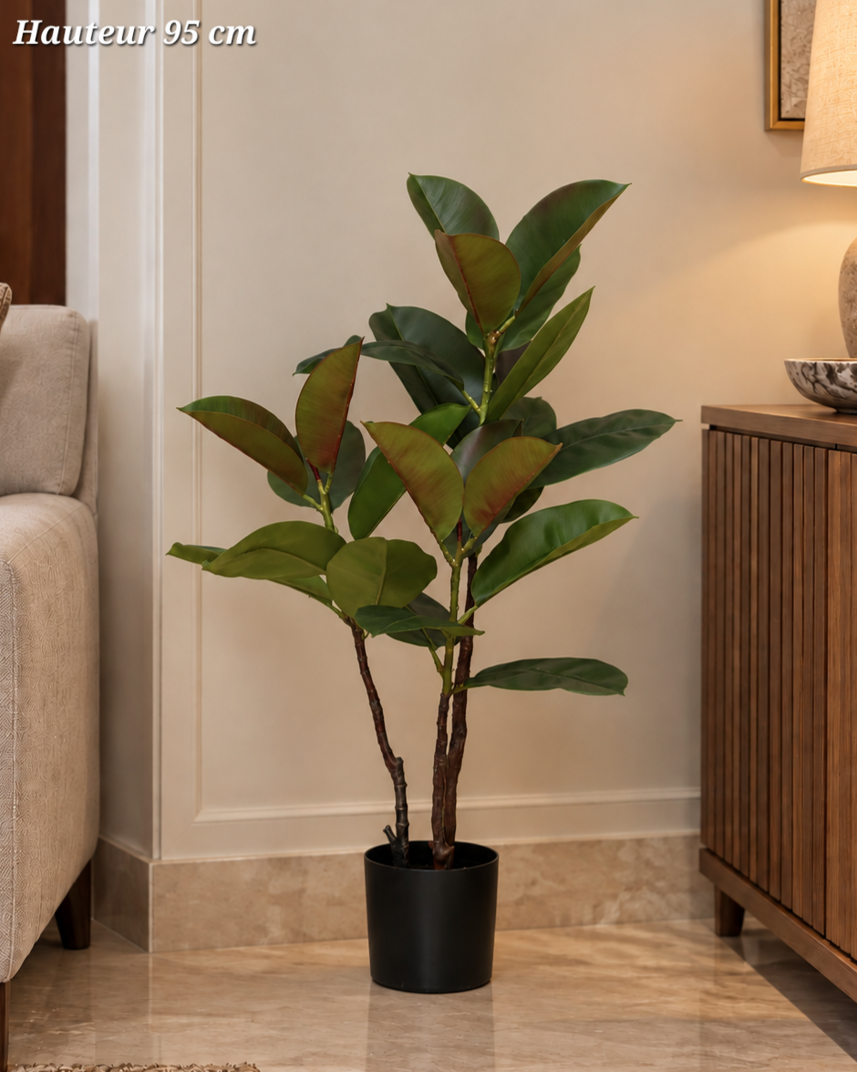 Plante artificielle à feuilles ovales – 95 cm