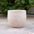 Pot décoratif blanc cassé texturé à reliefs